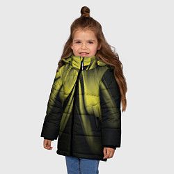 Куртка зимняя для девочки Цветок ночи 2 Абстракция Дополнение 535-332-328-n4, цвет: 3D-черный — фото 2