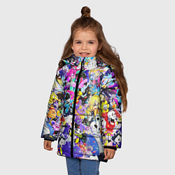 Куртка зимняя для девочки UNDERTALE PATTERN HEROES, ВСЕ ГЕРОИ ИГРЫ, цвет: 3D-светло-серый — фото 2