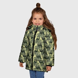 Куртка зимняя для девочки Олени камуфляж, цвет: 3D-светло-серый — фото 2