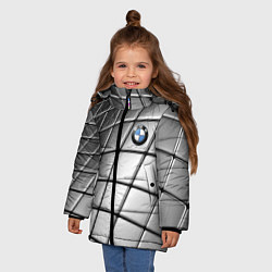 Куртка зимняя для девочки BMW pattern 2022, цвет: 3D-черный — фото 2