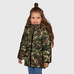 Куртка зимняя для девочки Камуфляж Излом, цвет: 3D-черный — фото 2