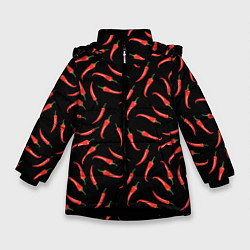Куртка зимняя для девочки Перец паттерн, цвет: 3D-черный