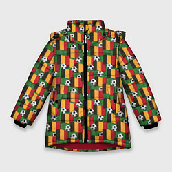 Куртка зимняя для девочки Бельгия футбол, цвет: 3D-красный