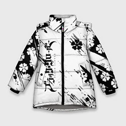 Куртка зимняя для девочки Чёрный клевер black clover,, цвет: 3D-светло-серый