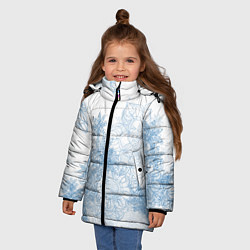 Куртка зимняя для девочки Коллекция Зимняя сказка Снежинки Sn-1, цвет: 3D-черный — фото 2