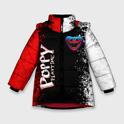 Куртка зимняя для девочки Poppy Playtime - Брызги и капли красок, цвет: 3D-красный