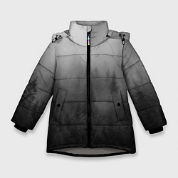 Куртка зимняя для девочки ТУМАННЫЙ ЛЕС - МРАЧНЫЙ, цвет: 3D-светло-серый