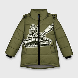 Куртка зимняя для девочки Танкота оливковый, цвет: 3D-светло-серый