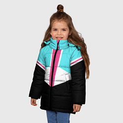 Куртка зимняя для девочки Ретро 90-х, цвет: 3D-черный — фото 2