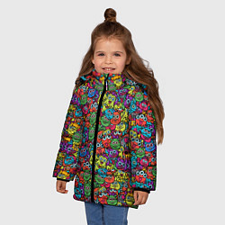 Куртка зимняя для девочки Забавные Монстрики, цвет: 3D-светло-серый — фото 2