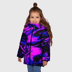 Куртка зимняя для девочки НЕОНОВЫЕ РАЗВОДЫ КРАСОК, цвет: 3D-светло-серый — фото 2