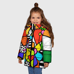 Куртка зимняя для девочки Romero Britto - valentines day, цвет: 3D-красный — фото 2