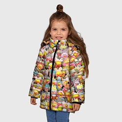 Куртка зимняя для девочки Уточки Лалафанфан, цвет: 3D-светло-серый — фото 2