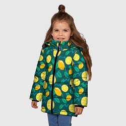 Куртка зимняя для девочки Цитрус паттерн, цвет: 3D-светло-серый — фото 2
