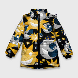 Куртка зимняя для девочки Солнце и Луна из FNAF Security Breach Паттерн, цвет: 3D-черный