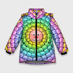 Куртка зимняя для девочки Psychedelic Lalafanfan, цвет: 3D-светло-серый