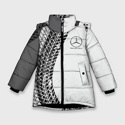 Куртка зимняя для девочки Mercedes-Benz дрифт, цвет: 3D-черный