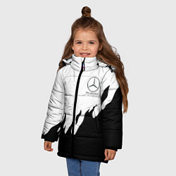 Куртка зимняя для девочки Mercedes-Benz нарисованный огонь, цвет: 3D-черный — фото 2