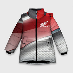 Куртка зимняя для девочки Honda Текстура, цвет: 3D-черный