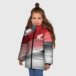Куртка зимняя для девочки Honda Текстура, цвет: 3D-светло-серый — фото 2