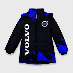 Куртка зимняя для девочки Volvo авто текстура, цвет: 3D-черный