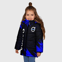 Куртка зимняя для девочки Volvo авто текстура, цвет: 3D-черный — фото 2
