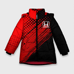 Куртка зимняя для девочки Honda - Red texture, цвет: 3D-красный
