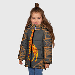 Куртка зимняя для девочки Жираф из листьев, цвет: 3D-светло-серый — фото 2