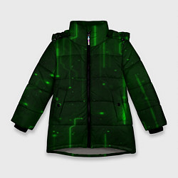 Куртка зимняя для девочки В Пространстве Неонового Света, цвет: 3D-светло-серый