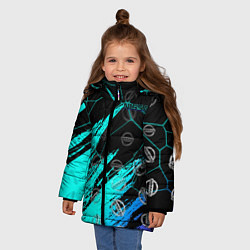 Куртка зимняя для девочки NISSAN геометрия, цвет: 3D-черный — фото 2