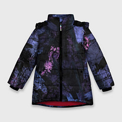Куртка зимняя для девочки Синий милитари, цвет: 3D-красный