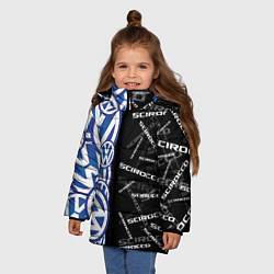 Куртка зимняя для девочки Volkswagen Scirocco Half Pattern, цвет: 3D-черный — фото 2