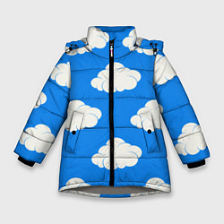 Куртка зимняя для девочки Облака на небе, цвет: 3D-светло-серый