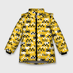 Куртка зимняя для девочки Такси Taxi, цвет: 3D-светло-серый