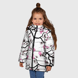 Куртка зимняя для девочки Цветущий шиповник, цвет: 3D-светло-серый — фото 2