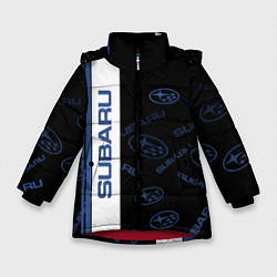 Куртка зимняя для девочки Subaru Паттерн, цвет: 3D-красный