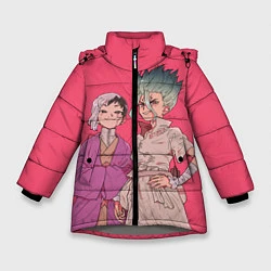Куртка зимняя для девочки Ген и Сэнку, цвет: 3D-светло-серый