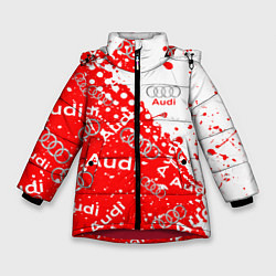 Зимняя куртка для девочки АУДИ Autosport брызги Паттерн
