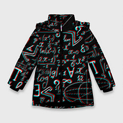 Куртка зимняя для девочки ФОРМУЛЫ ГЛИТЧ GLITCH, цвет: 3D-черный