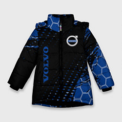 Куртка зимняя для девочки Volvo - Вольво Sport соты, цвет: 3D-черный