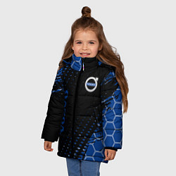 Куртка зимняя для девочки Volvo - Вольво Sport соты, цвет: 3D-светло-серый — фото 2
