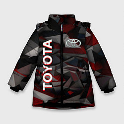 Куртка зимняя для девочки Toyota тойота abstraction, цвет: 3D-черный