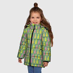 Куртка зимняя для девочки Шествие ананасов, цвет: 3D-красный — фото 2