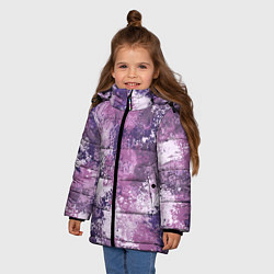 Куртка зимняя для девочки Спортивный камуфляж Пикси - Лаванда, цвет: 3D-красный — фото 2