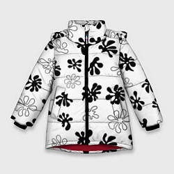 Куртка зимняя для девочки Кляксы краски, цвет: 3D-красный