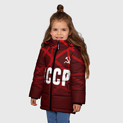 Куртка зимняя для девочки СССР КРАСНЫЕ ЛИНИИ, цвет: 3D-светло-серый — фото 2