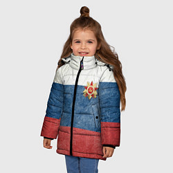Куртка зимняя для девочки Отечество!, цвет: 3D-светло-серый — фото 2