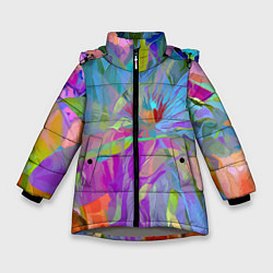 Куртка зимняя для девочки Abstract color pattern Summer 2022, цвет: 3D-светло-серый