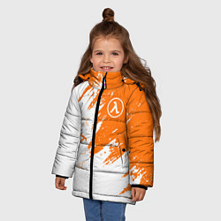 Куртка зимняя для девочки Half-life texture, цвет: 3D-красный — фото 2