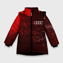 Куртка зимняя для девочки AUDI Соты, цвет: 3D-черный